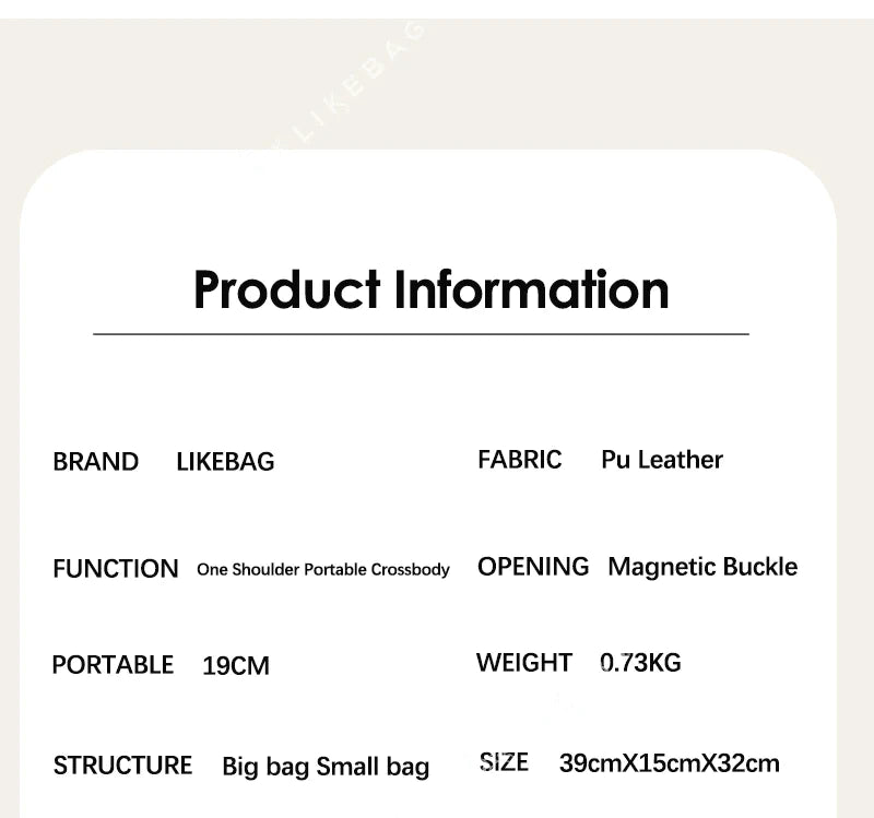 LIKEBAG Fashion Ladies Original Hand Woven Handbag PU Leather Woven Women Large Capacity Tote Bag With Small Bag 24Hr Smart